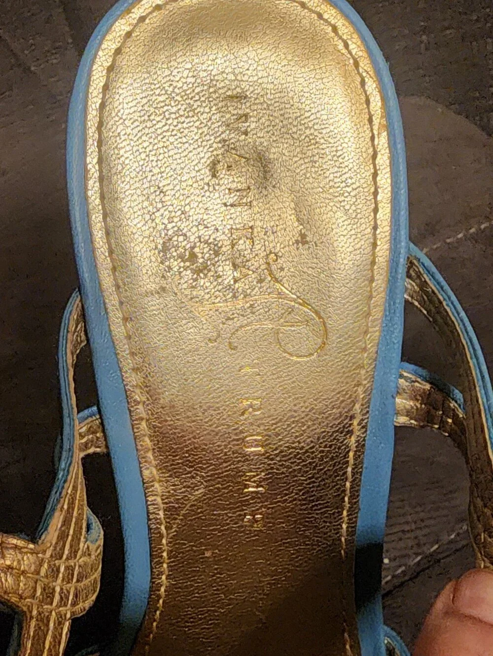 Ivanka Trump Blue Green Cork Platform Wedge Sandals Approx Size 7